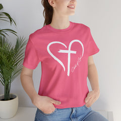 Heart and Cross Unisex Jersey Short Sleeve Tee