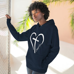 Heart and Cross Unisex Premium Pullover Hoodie