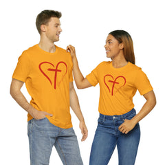 Heart and Cross Men's Jersey Short Sleeve Tee