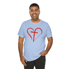 Heart and Cross Men's Jersey Short Sleeve Tee