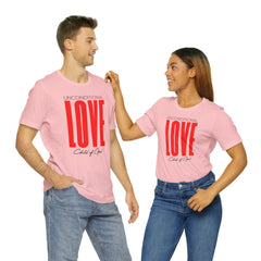 Camiseta unissex de manga curta com amor incondicional