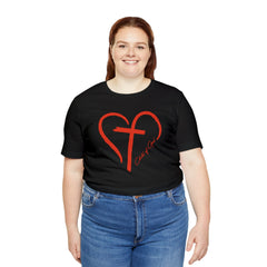 Camiseta unissex de manga curta Heart and Cross