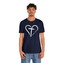 Camiseta masculina de manga curta Heart and Cross