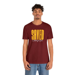 Saved Child of God Men's Jersey Short Sleeve Tee