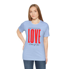 Camiseta unissex de manga curta com amor incondicional