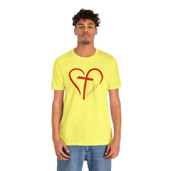 Heart and Cross Men's Jersey Short Sleeve Tee