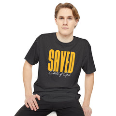 Camiseta urbana masculina de corpo longo Saved Child of God