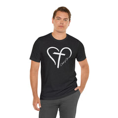 Camiseta masculina de manga curta Heart and Cross