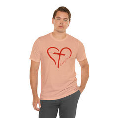 Heart and Cross Men's Jersey Short Sleeve Tee