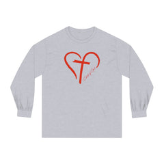 Heart and Cross Unisex Long Sleeve T-Shirt