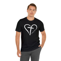 Camiseta masculina de manga curta Heart and Cross