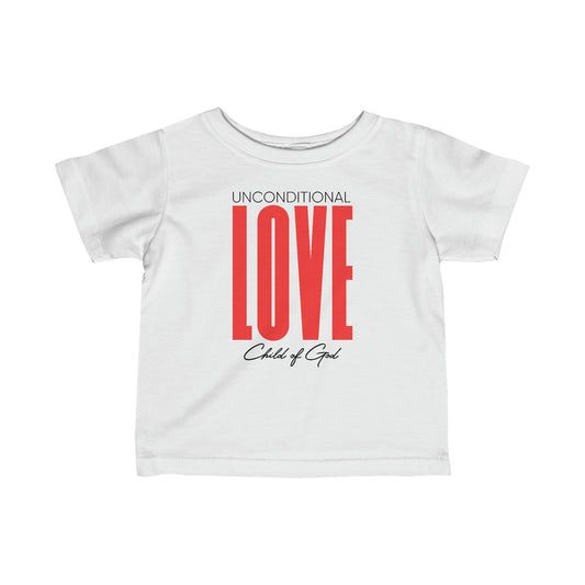 Camiseta infantil de jérsei fino amor incondicional