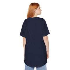 Unisex-Langkörper-Urban-T-Shirt mit Herz und Kreuz