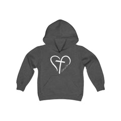 Heart and Cross Youth Heavy Blend Hooded Sweatshirt