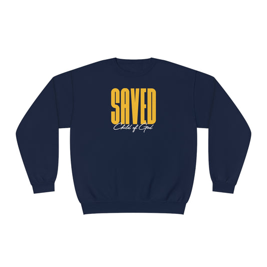 Saved Child of God Herren-Sweatshirt mit Rundhalsausschnitt aus NuBlend®