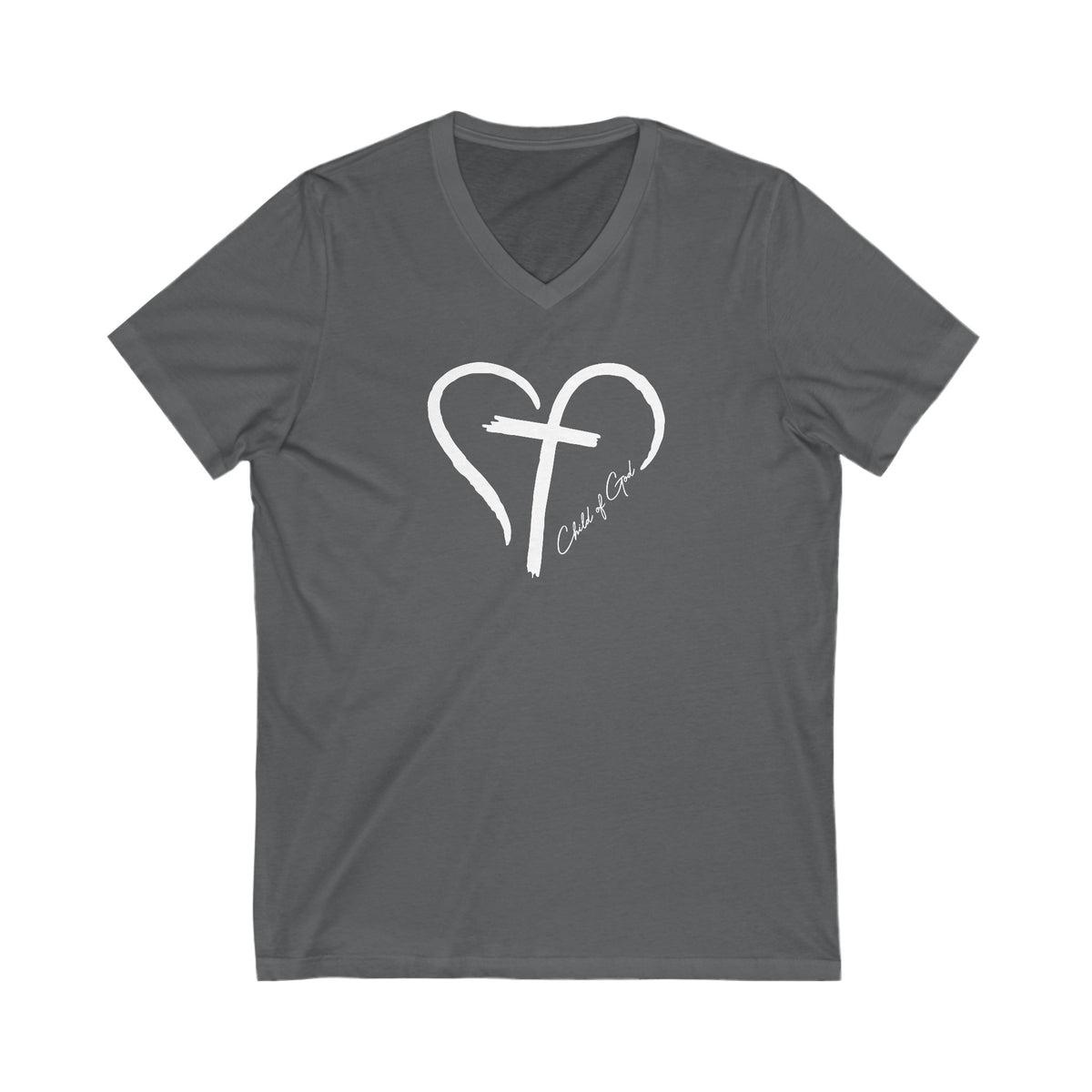 Heart and Cross Men's Jersey Short Sleeve V-Neck Tee