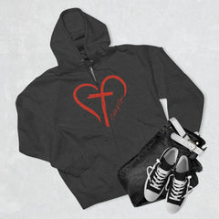 Moletom com capuz com zíper completo unissex Heart and Cross