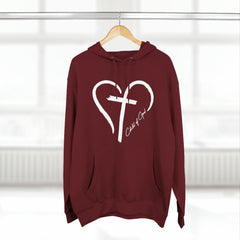 Heart and Cross Unisex Premium Pullover Hoodie