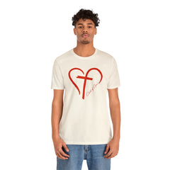 Heart and Cross Men's Jersey Short Sleeve Tee