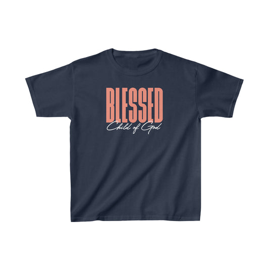 Camiseta infantil de algodão pesado Blessed Child of God™