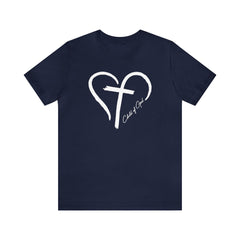 Heart and Cross Unisex Jersey Short Sleeve Tee