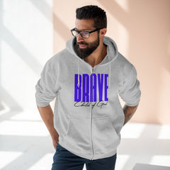 Brave Child of God Premium-Hoodie mit durchgehendem Reißverschluss für Herren