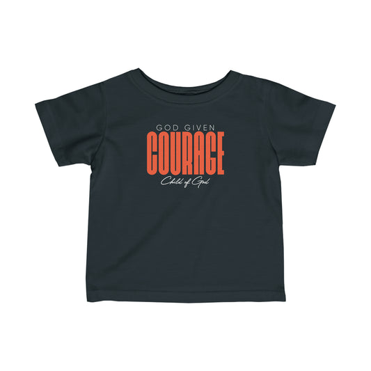 Camiseta infantil de jérsei fina com coragem dada por Deus