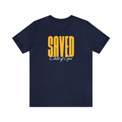 Saved Child of God Men's Jersey Short Sleeve Tee