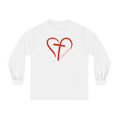 Heart and Cross Unisex Long Sleeve T-Shirt