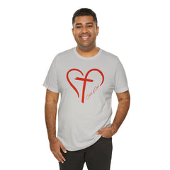 Heart and Cross Men's Jersey Short Sleeve Tee