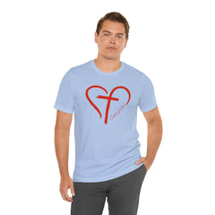 Heart and Cross Men's Jersey Short Sleeve Tee