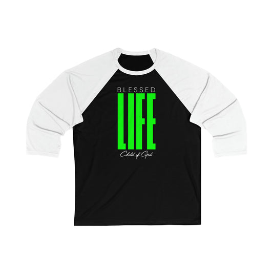 Blessed Life Herren-Baseball-T-Shirt mit 3/4-Ärmeln