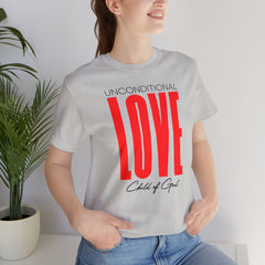 Camiseta unissex de manga curta com amor incondicional