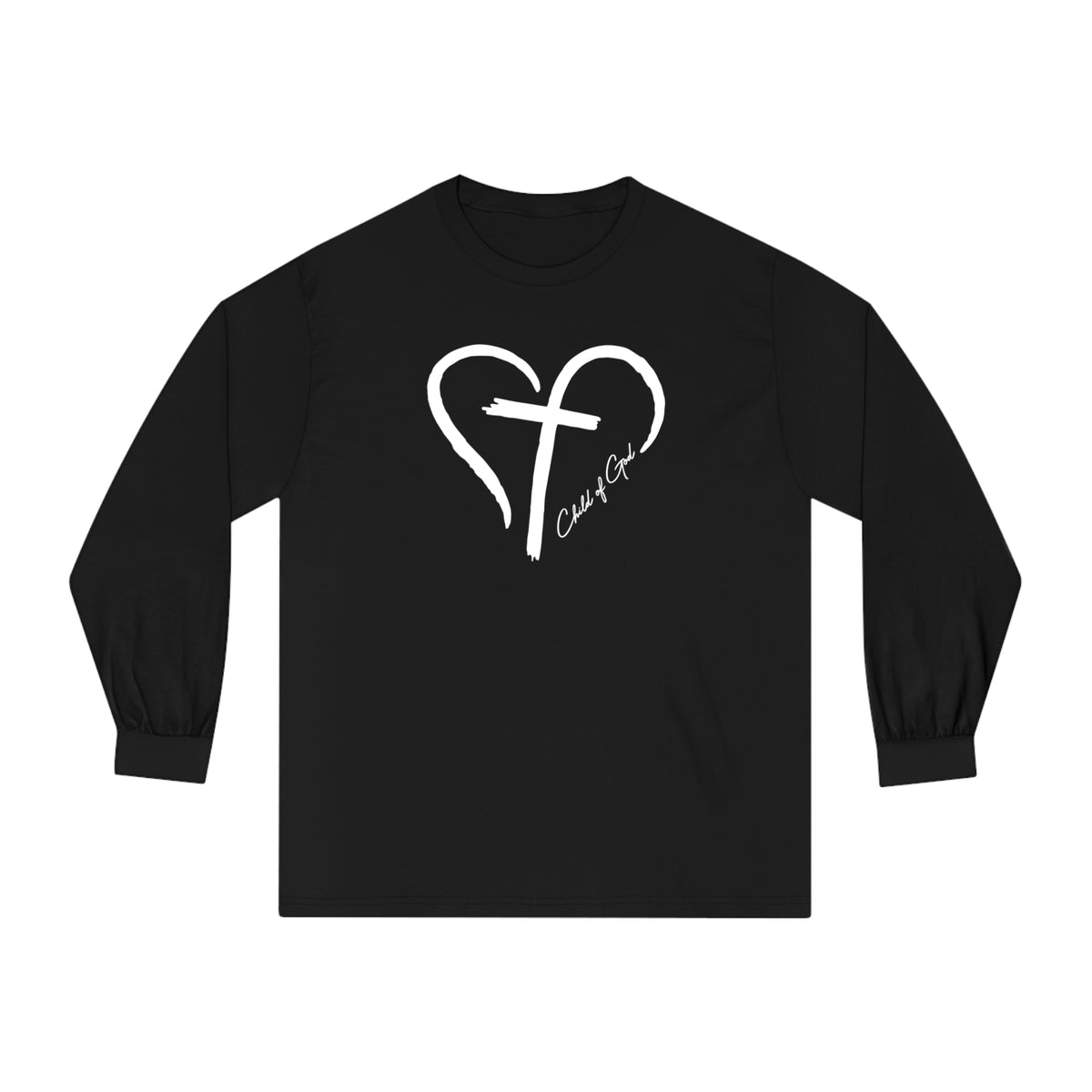 Heart and Cross Unisex Long Sleeve T-Shirt