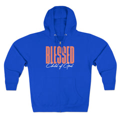 Blessed Child of God Men's Premium Full Zip Hoodie