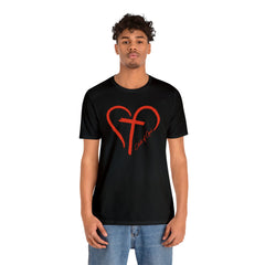 Heart and Cross Men's Jersey Short Sleeve Tee