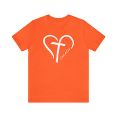 Heart and Cross Unisex Jersey Short Sleeve Tee