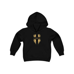 Shield and Cross Youth Heavy Blend Hooded Sweatshirt