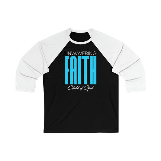 Camiseta de beisebol unissex de manga 3/4 Unwavering Faith