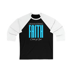 Camiseta de beisebol unissex de manga 3/4 Unwavering Faith