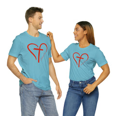 Heart and Cross Men's Jersey Short Sleeve Tee