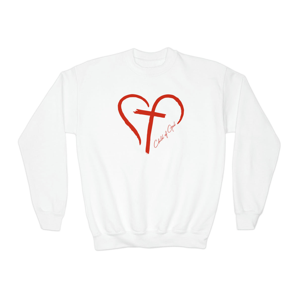 Heart and Cross Youth Crewneck Sweatshirt