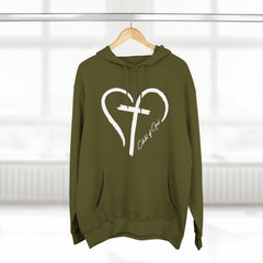 Heart and Cross Unisex Premium Pullover Hoodie