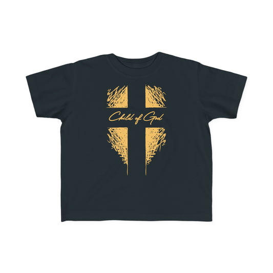 Feines Jersey-T-Shirt für Kleinkinder mit Schild und Kreuz