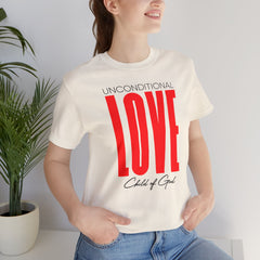 Camiseta unissex de manga curta com amor incondicional