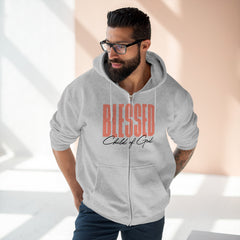 Blessed Child of God Men's Premium Full Zip Hoodie