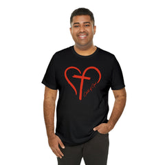 Heart and Cross Men's Jersey Short Sleeve Tee