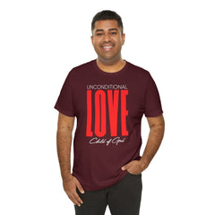 Camiseta masculina de manga curta com amor incondicional