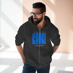 Saved by Grace Men's Premium Full Zip Hoodie