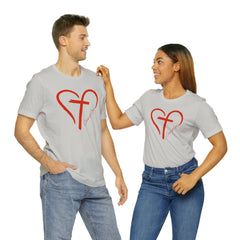 Heart and Cross Men's Jersey Short Sleeve Tee